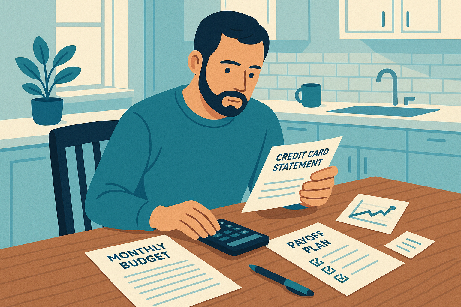 Budgeting plan for paying off $8,000 in credit card debt on $200 a month