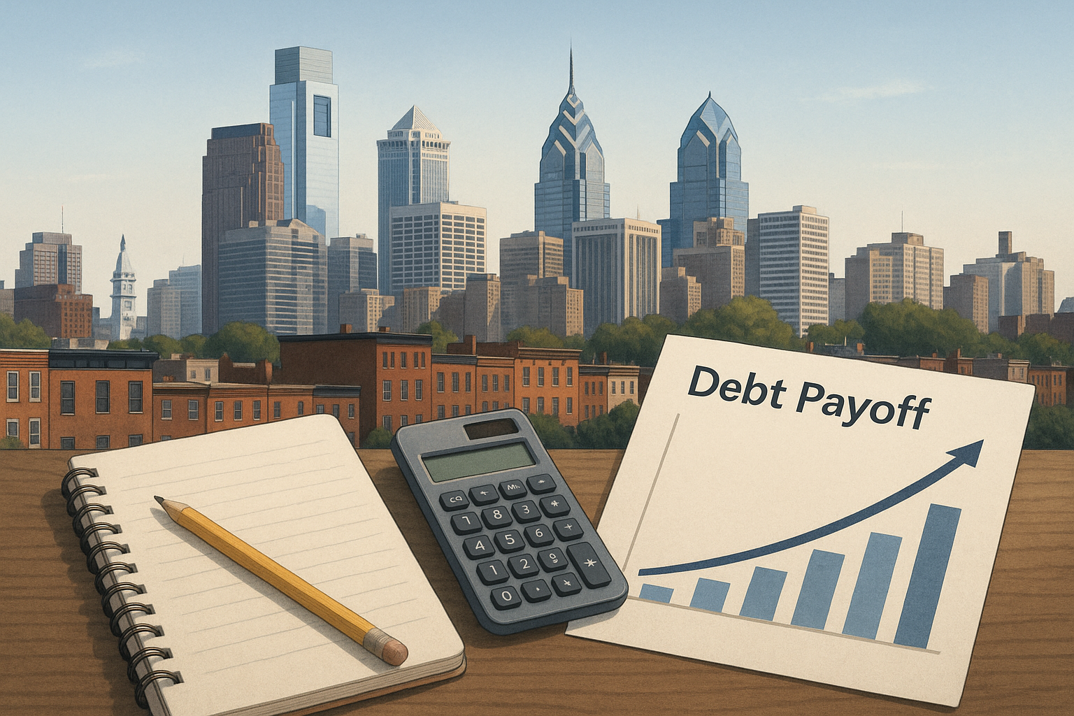 Philadelphia, Pennsylvania debt payoff calculator hero image